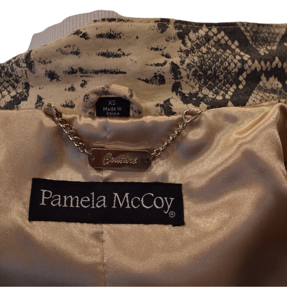 Vintage Pamela McCoy Snake  Printed Fringe Leather Jacket - Picture 8 of 8